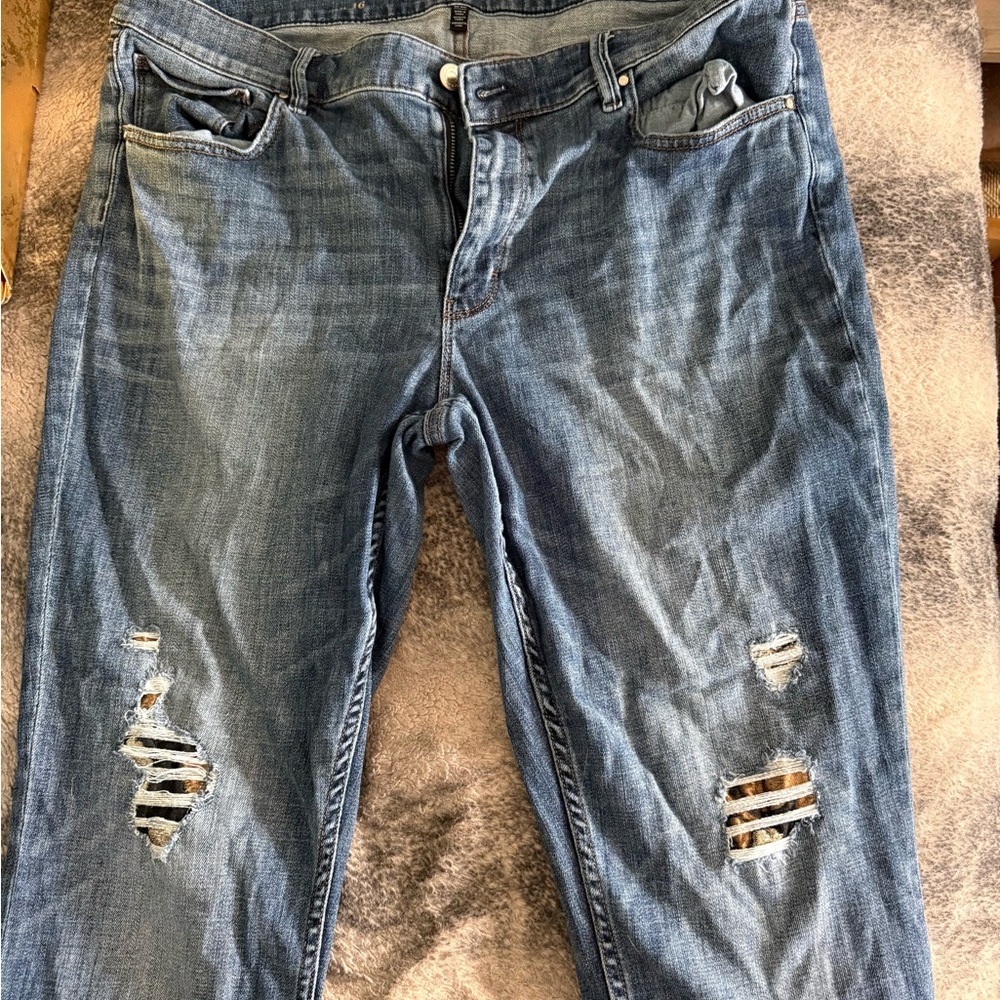 White House Black Market Women’s Slim Blue Distressed Jeans